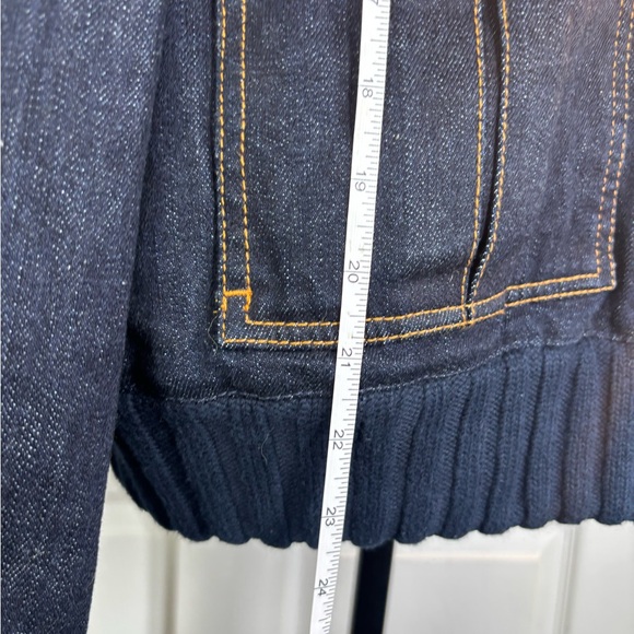 Lauren Jeans Co. Vintage Dark Blue Jean Quilted Denim Bomber Jacket - Picture 10 of 15